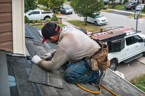Professional Emergency Roof Repair technician working in Montville, CT
